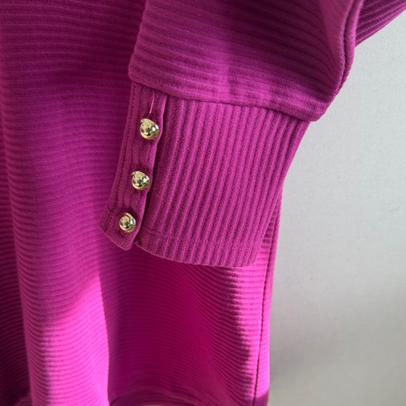 Talbots Fuchsia Ribbed Blouse - Picture 4 of 6
